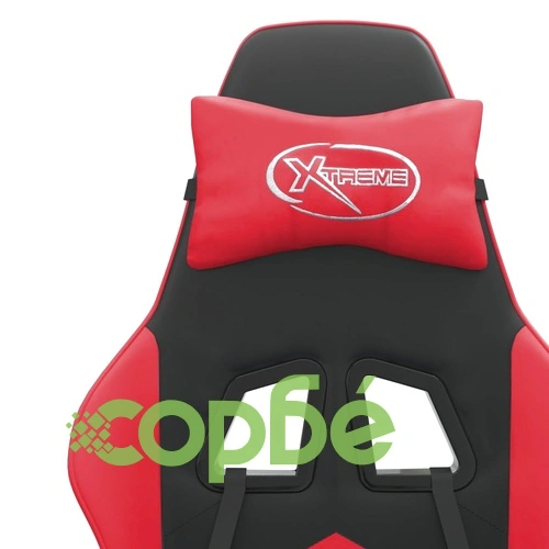 Въртящ гейминг стол, черно и червено, изкуствена кожа ➤ топ цена ➤ sorbe.bg