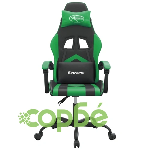 Въртящ гейминг стол, черно и зелено, изкуствена кожа ➤ топ цена ➤ sorbe.bg