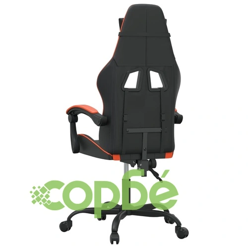 Въртящ гейминг стол, черно и оранжево, изкуствена кожа ➤ топ цена ➤ sorbe.bg