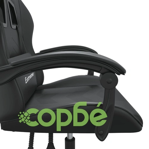 Въртящ гейминг стол, черен, изкуствена кожа ➤ топ цена ➤ sorbe.bg