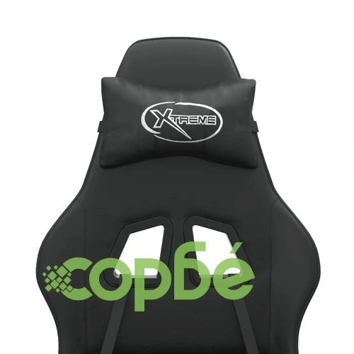 Въртящ гейминг стол, черен, изкуствена кожа ➤ топ цена ➤ sorbe.bg