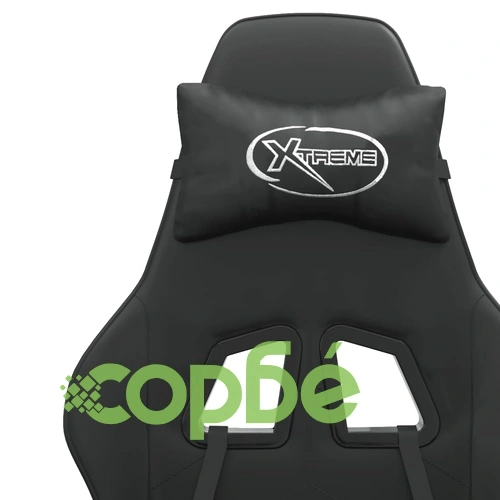 Въртящ гейминг стол, черен, изкуствена кожа ➤ топ цена ➤ sorbe.bg