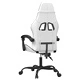 Въртящ гейминг стол, бяло и черно, изкуствена кожа