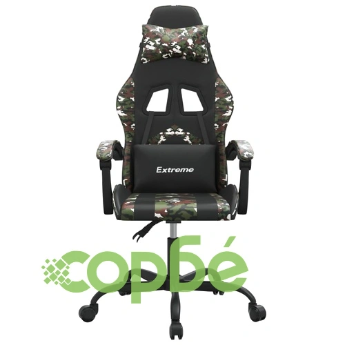 Въртящ гейминг стол, черно и камуфлаж, изкуствена кожа ➤ топ цена ➤ sorbe.bg