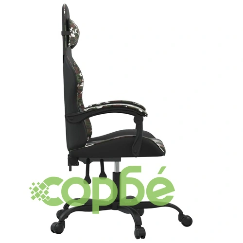 Въртящ гейминг стол, черно и камуфлаж, изкуствена кожа ➤ топ цена ➤ sorbe.bg