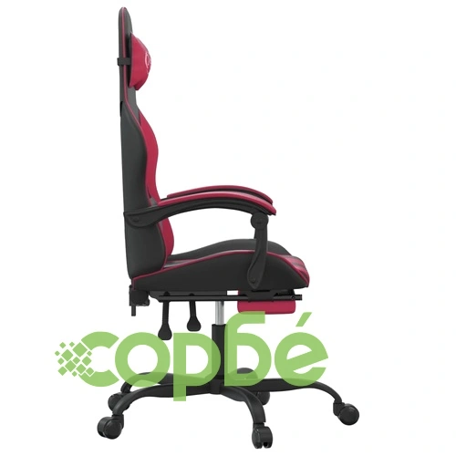 Въртящ гейминг стол с подложка черно-червен изкуствена кожа ➤ топ цена ➤ sorbe.bg