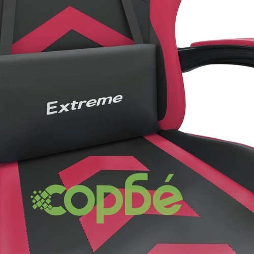 Въртящ гейминг стол с подложка черно-червен изкуствена кожа ➤ топ цена ➤ sorbe.bg