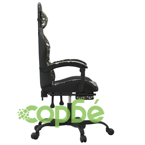 Въртящ гейминг стол с подложка черен камуфлаж изкуствена кожа ➤ топ цена ➤ sorbe.bg