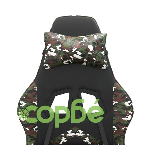 Въртящ гейминг стол с подложка черен камуфлаж изкуствена кожа ➤ топ цена ➤ sorbe.bg