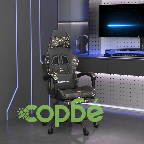 Въртящ гейминг стол с подложка черен камуфлаж изкуствена кожа ➤ топ цена ➤ sorbe.bg