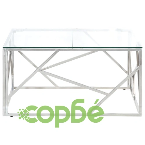 Кафе маса, сребриста, неръждаема стомана и закалено стъкло на топ цена от sorbe.bg Кафе маса, сребриста, неръждаема стомана и закалено стъкло ➤ топ цена ➤ sorbe.bg
