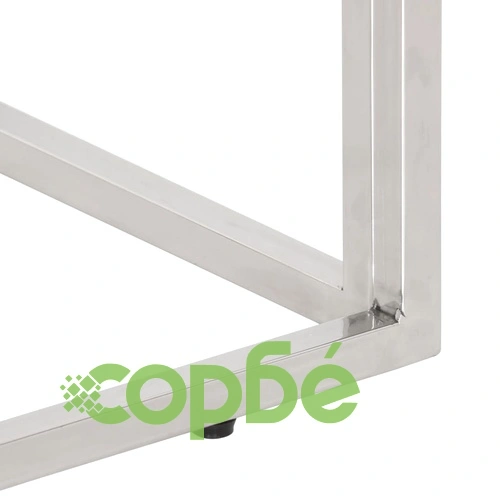 Конзолна маса сребриста неръждаема стомана и регенерирано дърво ➤ топ цена ➤ sorbe.bg