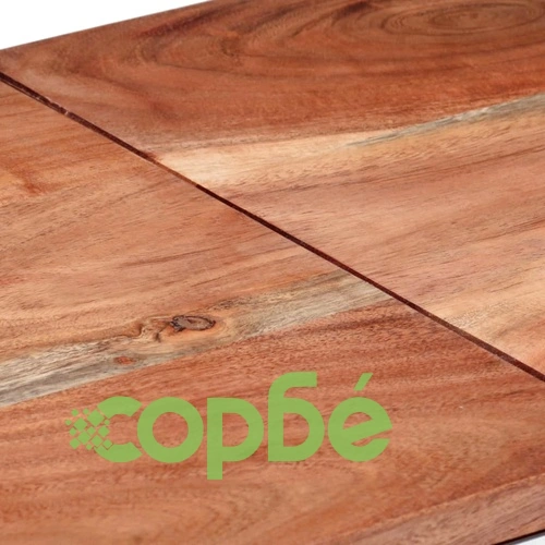 Конзолна маса, сребриста, неръждаема стомана и дърво масив ➤ топ цена ➤ sorbe.bg