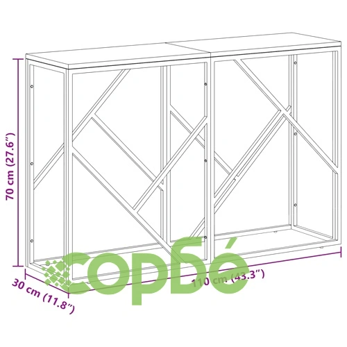 Конзолна маса, сребриста, неръждаема стомана и дърво масив ➤ топ цена ➤ sorbe.bg