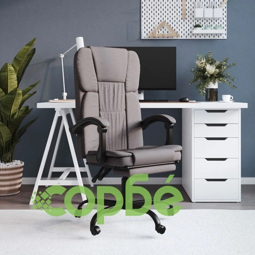 Наклоняем офис стол, таупе, текстил ➤ топ цена ➤ sorbe.bg