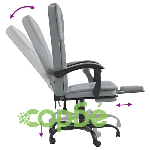 Наклоняем офис стол, светлосив, текстил ➤ топ цена ➤ sorbe.bg