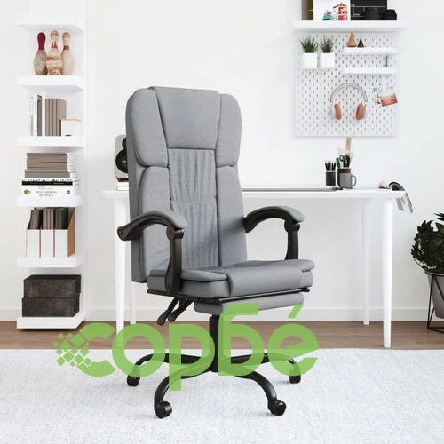 Наклоняем офис стол, светлосив, текстил ➤ топ цена ➤ sorbe.bg