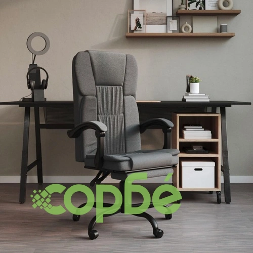 Наклоняем офис стол, тъмносив, текстил ➤ топ цена ➤ sorbe.bg