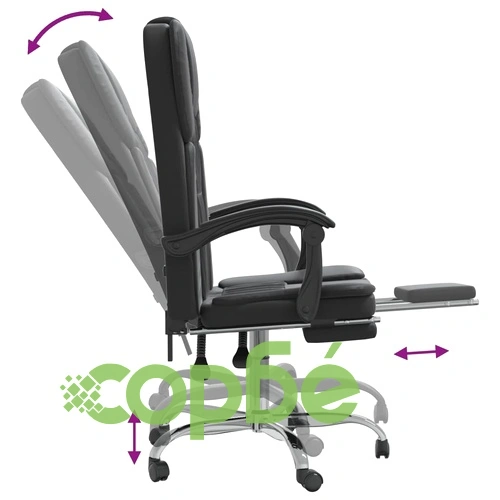 Наклоняем офис стол, черен, изкуствена кожа ➤ топ цена ➤ sorbe.bg