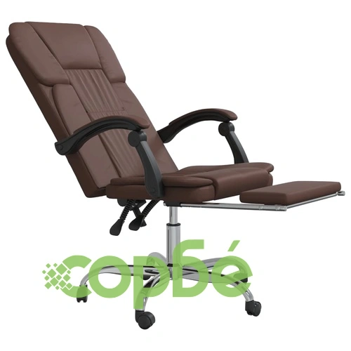 Наклоняем офис стол, кафяв, изкуствена кожа ➤ топ цена ➤ sorbe.bg