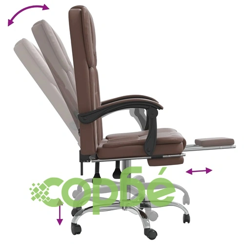 Наклоняем офис стол, кафяв, изкуствена кожа ➤ топ цена ➤ sorbe.bg