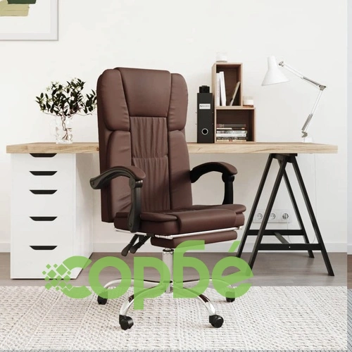 Наклоняем офис стол, кафяв, изкуствена кожа ➤ топ цена ➤ sorbe.bg