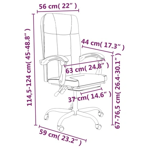 Наклоняем офис стол, черен, изкуствена кожа ➤ топ цена ➤ sorbe.bg
