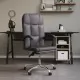 Наклоняем офис стол, сив, изкуствена кожа