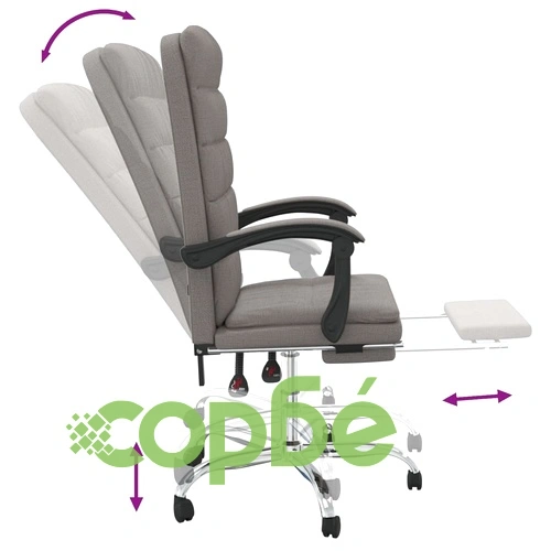 Наклоняем офис стол, таупе, текстил ➤ топ цена ➤ sorbe.bg