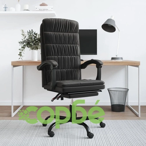 Наклоняем офис стол, черен, кадифе ➤ топ цена ➤ sorbe.bg