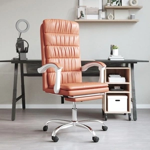 Наклоняем офис стол, кафяв, изкуствена кожа