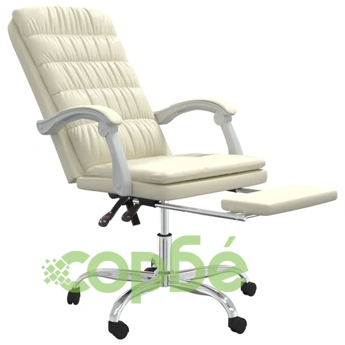 Накланяем офис стол, кремав, изкуствена кожа ➤ топ цена ➤ sorbe.bg