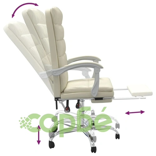 Накланяем офис стол, кремав, изкуствена кожа ➤ топ цена ➤ sorbe.bg