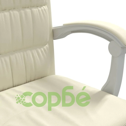 Накланяем офис стол, кремав, изкуствена кожа ➤ топ цена ➤ sorbe.bg