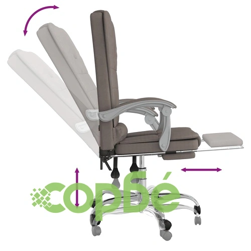 Масажен наклоняем офис стол, таупе, текстил ➤ топ цена ➤ sorbe.bg