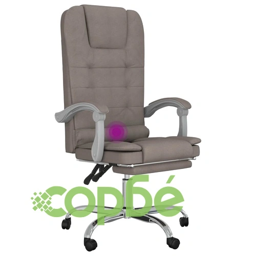 Масажен наклоняем офис стол, таупе, текстил ➤ топ цена ➤ sorbe.bg