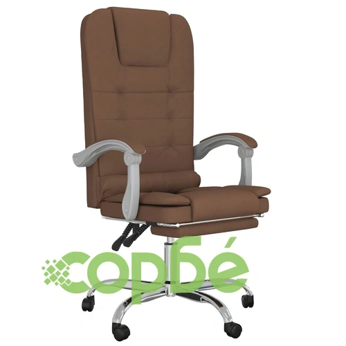 Масажен наклоняем офис стол, кафяв, текстил ➤ топ цена ➤ sorbe.bg