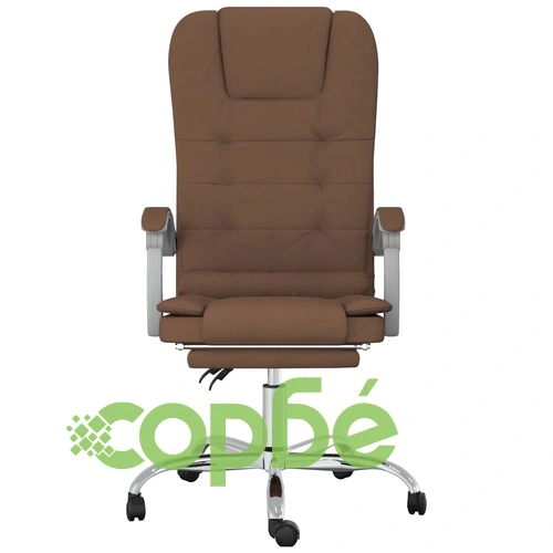 Масажен наклоняем офис стол, кафяв, текстил ➤ топ цена ➤ sorbe.bg