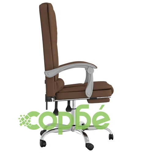 Масажен наклоняем офис стол, кафяв, текстил ➤ топ цена ➤ sorbe.bg