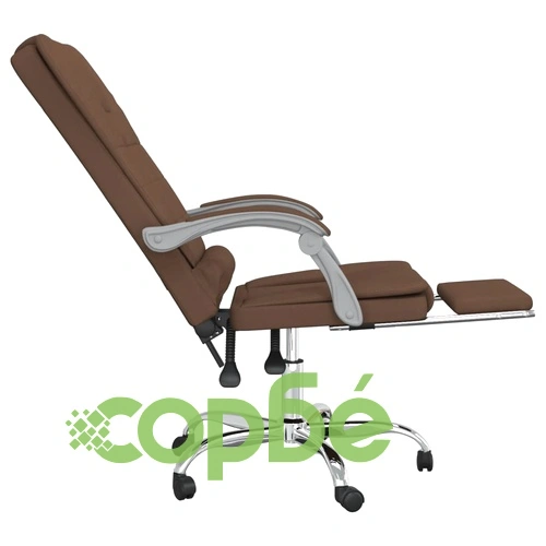 Масажен наклоняем офис стол, кафяв, текстил ➤ топ цена ➤ sorbe.bg