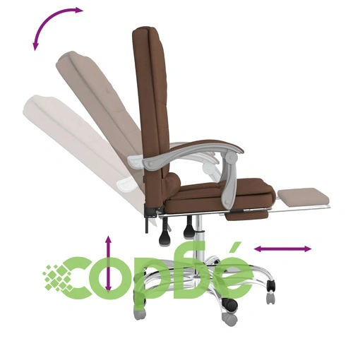 Масажен наклоняем офис стол, кафяв, текстил ➤ топ цена ➤ sorbe.bg