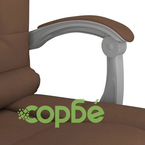 Масажен наклоняем офис стол, кафяв, текстил ➤ топ цена ➤ sorbe.bg