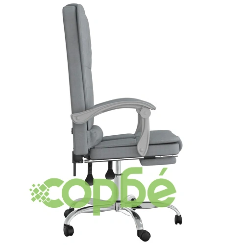 Масажен наклоняем офис стол, светлосив, текстил ➤ топ цена ➤ sorbe.bg