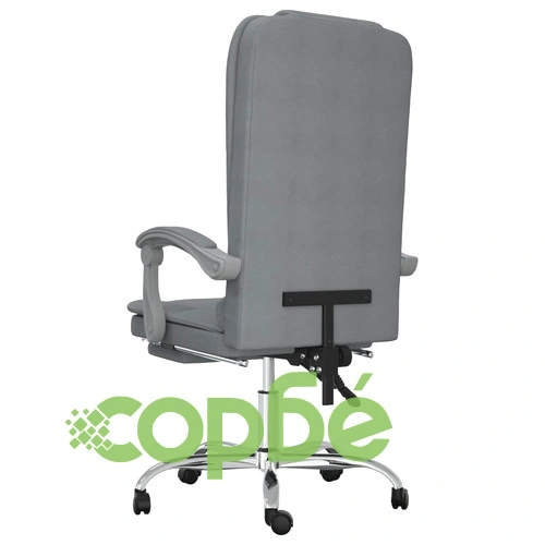 Масажен наклоняем офис стол, светлосив, текстил ➤ топ цена ➤ sorbe.bg