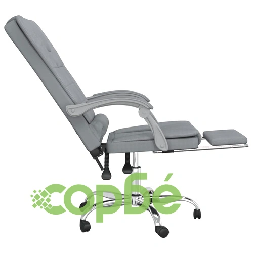 Масажен наклоняем офис стол, светлосив, текстил ➤ топ цена ➤ sorbe.bg