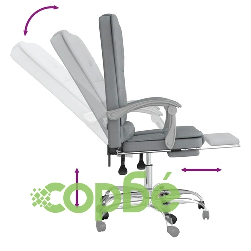 Масажен наклоняем офис стол, светлосив, текстил ➤ топ цена ➤ sorbe.bg