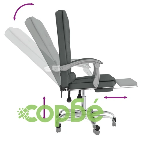 Масажен наклоняем офис стол, тъмносив, текстил ➤ топ цена ➤ sorbe.bg