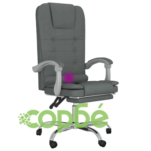 Масажен наклоняем офис стол, тъмносив, текстил ➤ топ цена ➤ sorbe.bg