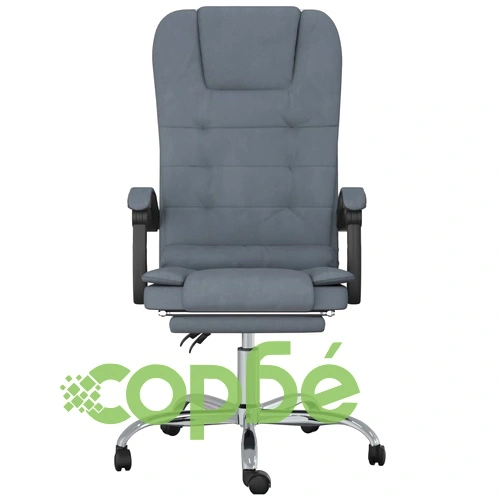 Масажен наклоняем офис стол, тъмносив, кадифе ➤ топ цена ➤ sorbe.bg