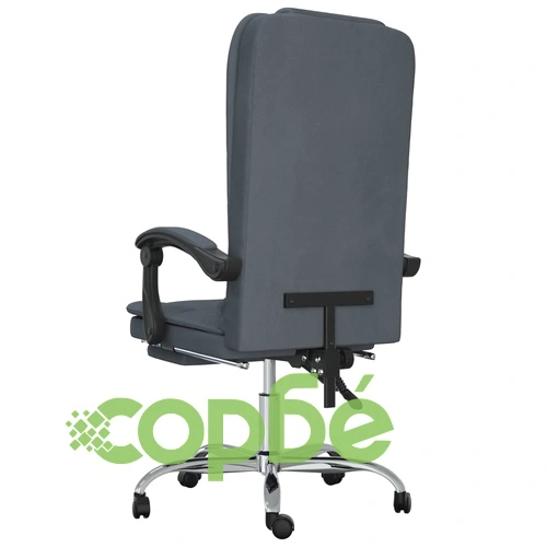 Масажен наклоняем офис стол, тъмносив, кадифе ➤ топ цена ➤ sorbe.bg